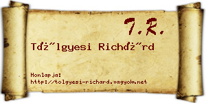 Tölgyesi Richárd névjegykártya