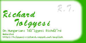 richard tolgyesi business card